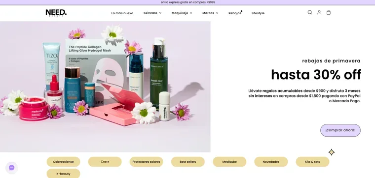 Need Beauty Shopify store